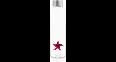 Balvi Drinkfles Star 500 Ml 23 Cm Glas/rvs Transparant