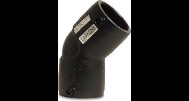 Jason Knie 45° PE100 125 mm electrolassok SDR 11 40V 10bar 16bar zwart DVGW