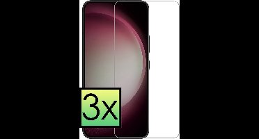 Screenprotector - 3 stuks - Geschikt voor Samsung Galaxy S23 - Volledige Dekking - Met Dichte Notch Full protection - Beschermglas - Gehard Glas - Tempered Glass - Screen Protector - Bescherm Cover