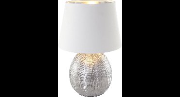 REALITY LUXOR - Tafellamp - Zilver - excl. 1x E27 4,9 W - Snoerschakelaar