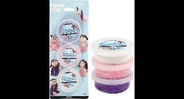 Foam Clay® Sets , wit, paars, roze, metallic en glitter, 3x14gr