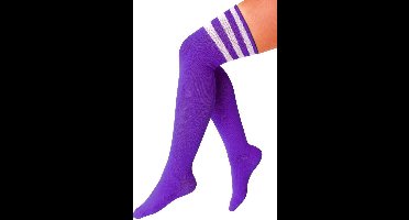 Lieskousen paars / 3 witte strepen maat 36/41