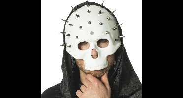 Masker doodskop met spikes wit