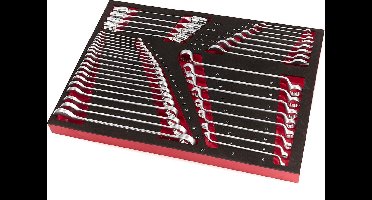 HBM 40 Delige Steeksleutel, Ringsleutel en Cardansleutelset Foam Inlay