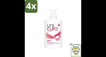 Unicura - Vloeibare Zeep Mild - Verzachtend - 250 ml - Voordeelverpakking - 4 stuks - Handzeep - Milde zeep