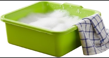 Plasticforte huishoud Teil - Afwasbak - kunststof - vierkant - 11 Liter - groen - 36 x 35 x 13 cm