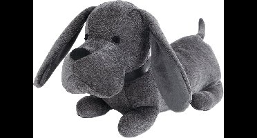 Stoffen Deurstop Teckel 38x15x18 cm Donkergrijs