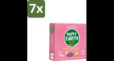 Happy Earth – Shower Bar – 100% Natuurlijk Lavender Ylang – 90 g - Bulkverpakking - 7 stuks