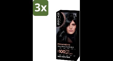 SYOSS - Coloration 1-1 Zwart - Haarverf - Grijsdekking - Vermindert Haarbreuk - Bulkverpakking - 3 stuks