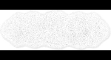Teppich Wölkchen Sheepskin Rug, Faux Fur Lambskin, Sheepskin Imitation Fur - Faux Fur Carpet Bedroom Living Room - Washable Fur Rug, Decorative Fur - White - 55 x 160 cm Double Fur