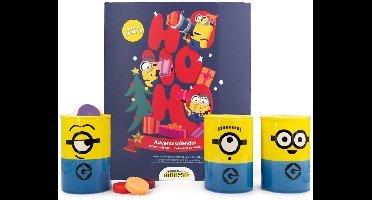 Minions Adventskalender - 24 vakjes - karton - bonte kleuren
