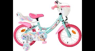 Volare Unicorn Kinderfiets - Meisjes - 14 inch - Groen - Twee Handremmen