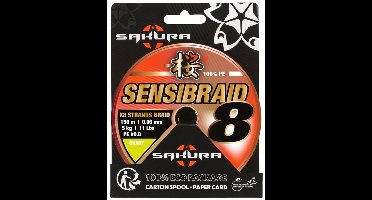 Sakura Sensibraid 8 Chartreuse 150m - Maat : 0.06mm