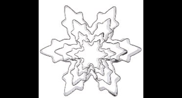 Koekjessnijders Edelstaal Sneeuwvlok 4 stuks - Vormen - Uitsteekvorm - Cookie - Cutter - Uitsteekvormpjes - Koekjes - Bakken - Koekjessnijder