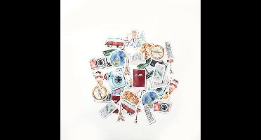 Mini Plakboekstickers voor Doe-Het-Zelf Decoratie - 45 Stuks Reisstickers voor Koffers, Laptops, Planners en Dagboeken