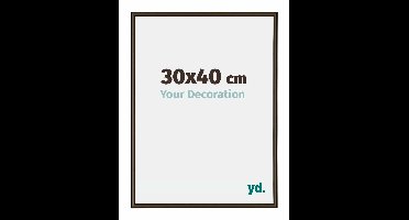 Your Decoration - Fotolijst 30x40 cm - Aluminium - Walnoot Structuur - New York