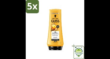 5 x Gliss - Hair Repair - Conditioner Oil Nutritive voor Intensieve Voeding - 200 ml - Grootverpakking - Haar Conditioner - Voedende Conditioner - Droog Haar - Beschadigd Haar - Gliss Conditioner
