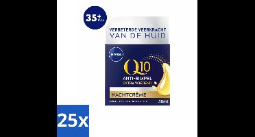 NIVEA - Nachtcrème - Q10 Extra Voedend - Voor droge huid - Anti-Rimpel - Met Creatine - 50 ml - Bulkverpakking - 25 stuks