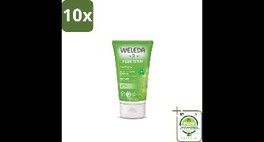10 x WELEDA - Douchecrème Pearl Scrub - Berken - 150 ml - Grootverpakking - Natuurlijke Scrub - Berkenblad - Waxparels - Carnauba-was - Bijenwas