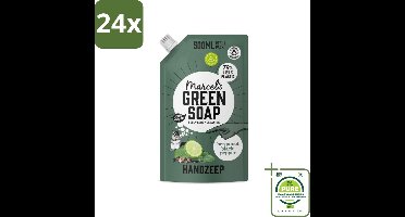 Marcel's Green Soap - Handzeep - Bergamot & Black Pepper - Natuurlijke verzorging - 500 ml - Voordeelverpakking - 24 stuks - Handzeep navulling - Biologische handzeep