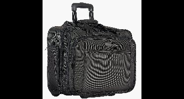 Laptop- en notebooktas op wielen - Laptoptrolley aktetas - Geschikt voor 43,9 cm laptops - Met laptopvak - Telescopische trekstang - Zwart