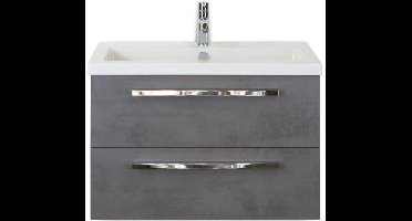 Seville Badmeubelset 80 cm - Beton Antraciet - Keramische Wastafel Wit Djazz