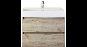 Maxx XL Badmeubelset 80 cm - Craft Oak - Wastafel Kube 1 Kraangat