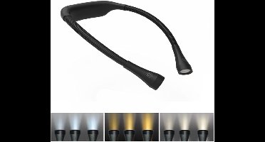 RVV® Neklampje - Neklamp - Flexibele Neklamp - Oplaadbaar - 3 Standen- Zwart- 16cm x 5cm x 18cm