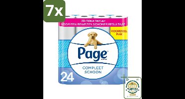 7 x Page Toiletpapier Compleet Schoon 2-laags 24 stuks per verpakking - Grootverpakking - Toiletpapier - 2-laags - 3D Wave™ - Katoen - Hygiëne