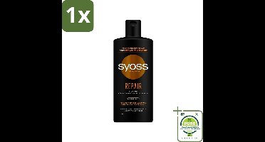 1 x Syoss Repair Shampoo - Shampoo - Herstel - 440 ml - Herstellend Shampoo - Haarverzorging - Beschadigd Haar - Haarherstel - Voeden Haar