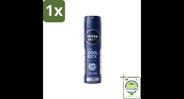 1 x NIVEA Men Deodorant Spray Cool Kick 150 ml - NIVEA MEN - Deodorant Spray - Anti-transpirant - 48 Uur Bescherming - Cool Kick