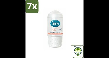 7 x Odorex Deodorant Roller 0% 50 ml - Grootverpakking - Deodorant - Antitranspirant - Gevoelige Huid - Hypoallergeen - Parfumvrij