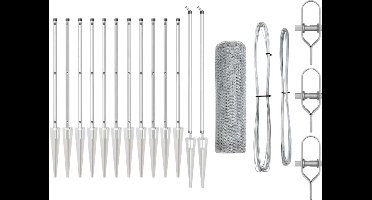 vidaXL - Hekpaal. - Zilverkleurig