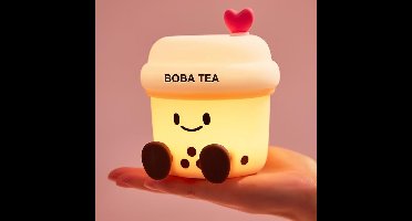 Boba melkthee nachtlampje, schattige siliconen parelmelkthee, decoratie voor kinderkamer, TYPE-C oplaadmodel