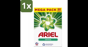 Ariel Original - Waspoeder - Witte en Lichtgekleurde Was - 50 Wasbeurten - 1 stuk