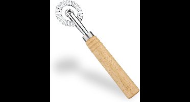 Nordivar - Gebaksnijwiel met Houten Handvat voor Ravioli, Pasta en Deeg - Crimper Cutter voor Pizza, Dumplings en Lace - Ideaal voor Huis en Keuken