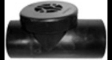 Geberit afvoer PE fitting toezichtstuk 90° met rond deksel 110