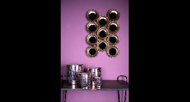 PTMD Giona LUXE Rond Windlicht - H20 x Ø20 cm - Glas - Koper