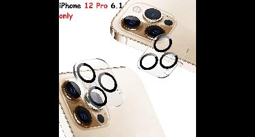 Geschikt voor iPhone 12 Pro Lens protector / Geschikt voor iPhone 12 Pro Camera Lens tempered glass - Zwart / Clear