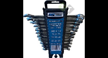Steekringsleutel set, 12 delig, JMC, maten 6 tot 14, 17, 19 en 22mm