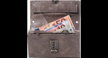 Horeca Portemonnee - Horeca Portefeuille - Kelnerbeurs - Kelner Portemonnee - Biljethouder - Taxi Portemonnee - Koopmansbeurs - Biljetten Portemonnee - Horeca Beurs - Horeca Biljethouder - Kelnersbeurs - Sale - Leer - Grijs - Horeca Portemonee