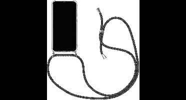 Hoesje Geschikt voor Oppo A57 4G Hoesje transparant silicone met Koord - Hoesje Geschikt voor Oppo A57 4G hoesje met koord Zwart