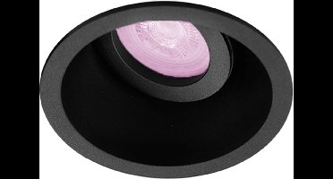 Inbouwspot Frans met Philips HUE White and Color - inbouwspot - Zwart - rond verdiepte spot - Voor binnen / woonkamer / keuken / slaapkamer - IP20 - GU10 - Buitendiameter: 93MM - boorgat: 80-84MM - min. Inbouwdiepte: 90MM
