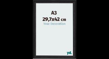 Your Decoration - Fotolijst A3 29,7x42 cm - MDF - Zwart Houtnerf - Lazio