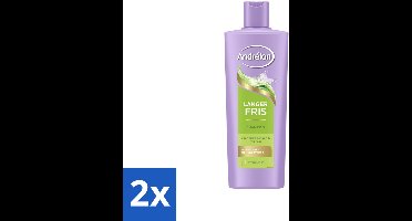 2 x Andrélon – Shampoo – Langer Fris – 400 ml - Luchtig Haar - Fris Haar - Vet Haar - Diepe Reiniging - Vitamine B3