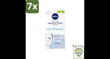 7 x NIVEA - Reinigingsstrips - Zuiverende Neusstrips - Tegen Mee-eters - Gezichtsreiniger - 6 Reinigingsstrips - Grootverpakking - NIVEA Clear-up Strips - Zuiverende Neusstrips - Mee-eters Verwijderen - Gezichtsreiniger - Huid Reinigen
