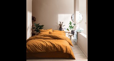 Matt & Rose Dekbedovertrek Caramel - 260 x 240 + 2x 65 x 65 cm - Gewassen katoen