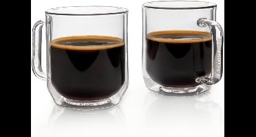 Dubbelwandige Glazen Koffiemokken - Kristalhelder - Set van 2 - Glas