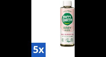 Happy Earth – Face & Body Oil – 100% Natuurlijk Baby & Kids – 150 ml - Bulkverpakking - 5 stuks