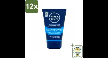 NIVEA MEN - Protect & Care - Reinigingsgel Gezicht - 100 ml - Voordeelverpakking - 12 stuks - Huidverzorging - Face wash